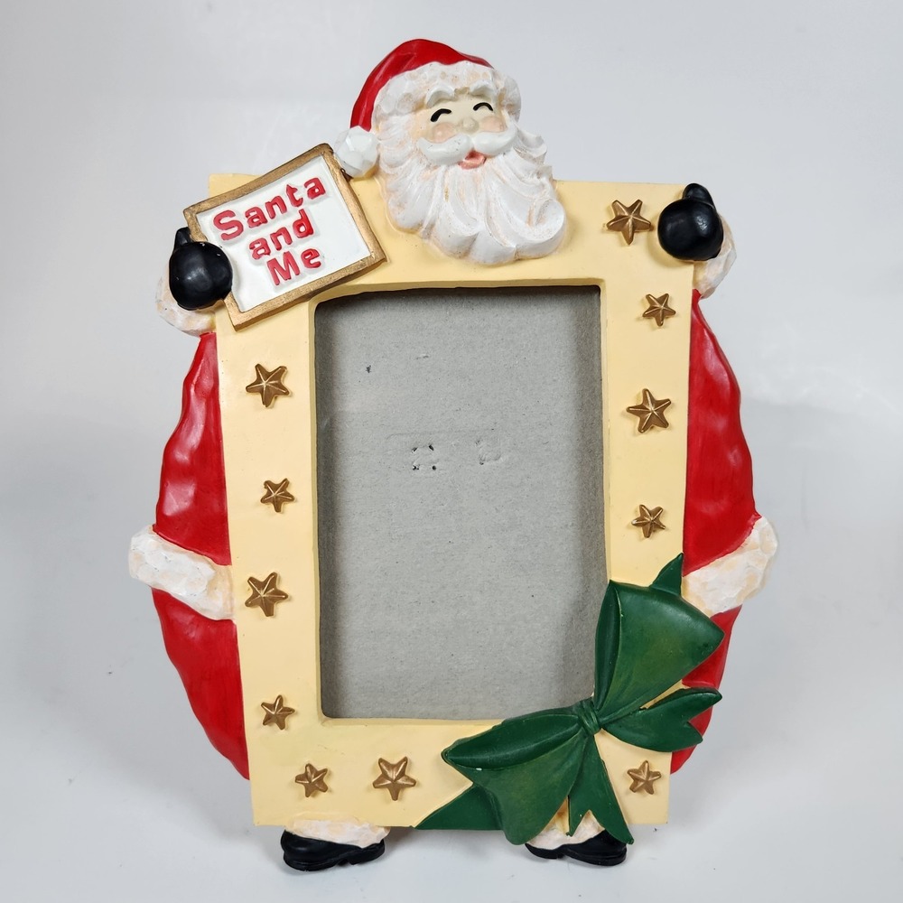 Vtg Santa Resin Picture Frame 3.5 X‎ 5 Photo Christmas Holiday